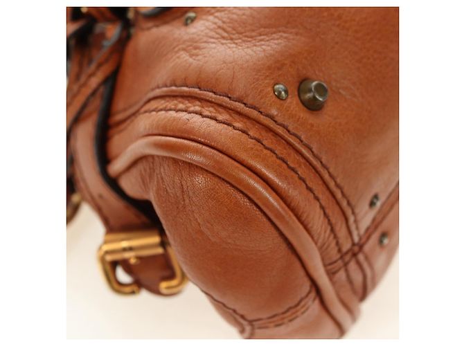 Chloé Borsa Mini Paddington Chloe in pelle marrone argento oro Autentica am11785SAM D'oro - vista 9
