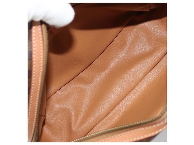 Céline Borsa CELINE Macadam Canvas PVC Pelle Marrone Oro Auth 182920A D'oro - vista 10