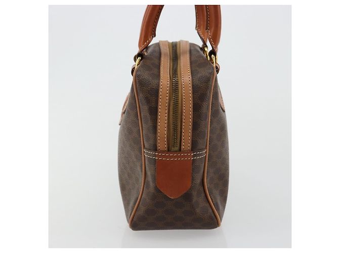 Céline Borsa CELINE Macadam Canvas PVC Pelle Marrone Oro Auth 182920A D'oro - vista 3