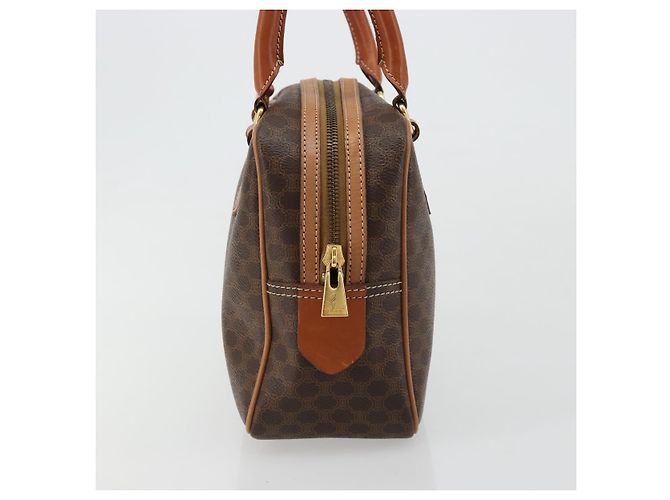 Céline Borsa CELINE Macadam Canvas PVC Pelle Marrone Oro Auth 182920A D'oro - vista 4