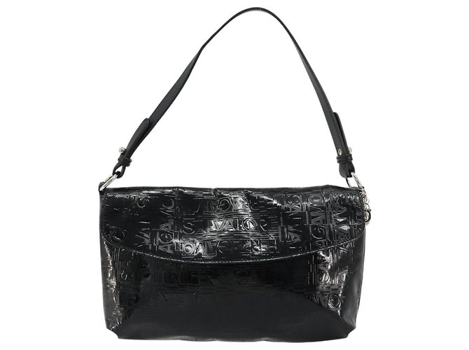 Borsa a tracolla Salvatore Ferragamo in vernice nero argento ka4653 - vista 13