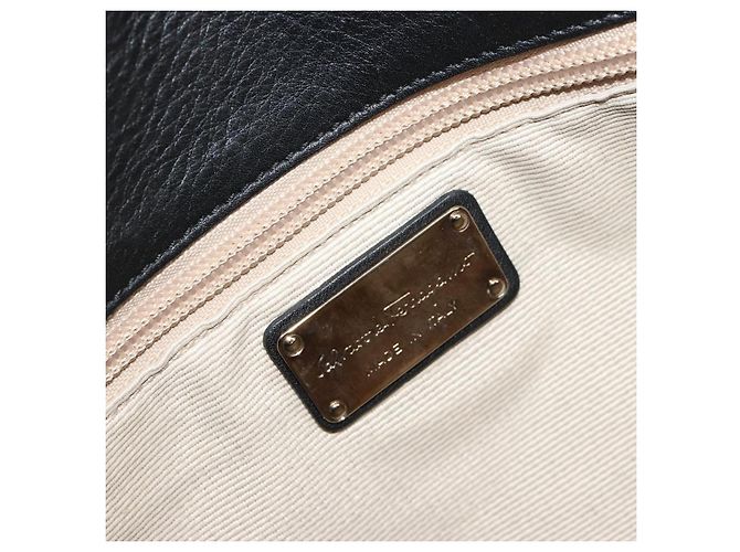 Borsa a tracolla Salvatore Ferragamo in vernice nero argento ka4653 - vista 18