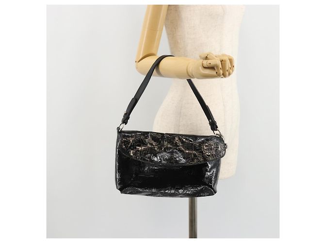Borsa a tracolla Salvatore Ferragamo in vernice nero argento ka4653 - vista 23