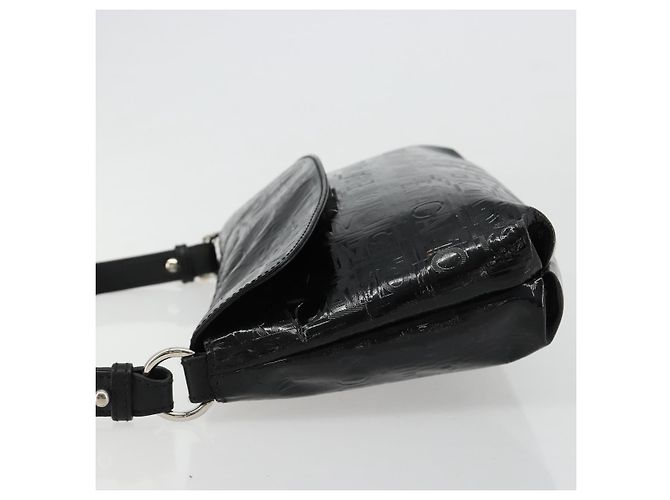 Borsa a tracolla Salvatore Ferragamo in vernice nero argento ka4653 - vista 4