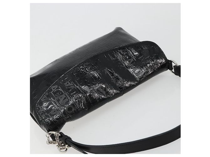 Borsa a tracolla Salvatore Ferragamo in vernice nero argento ka4653 - vista 6
