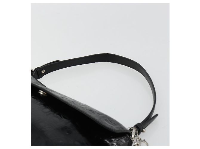 Borsa a tracolla Salvatore Ferragamo in vernice nero argento ka4653 - vista 8