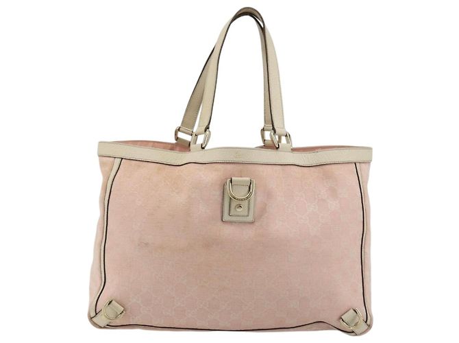 Sac cabas GUCCI GG Canvas Rose Or 141472 Auth am11704 Doré - vue 13