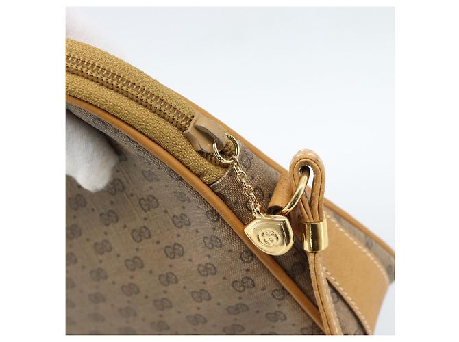 Borsa a tracolla GUCCI Micro GG Supreme PVC Beige Oro 007 123 0428 Auth 183690 D'oro - vista 10