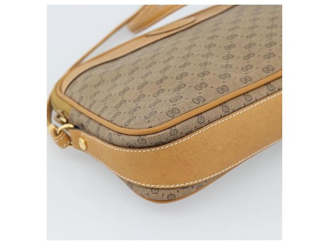 Borsa a tracolla GUCCI Micro GG Supreme PVC Beige Oro 007 123 0428 Auth 183690 D'oro - vista 14