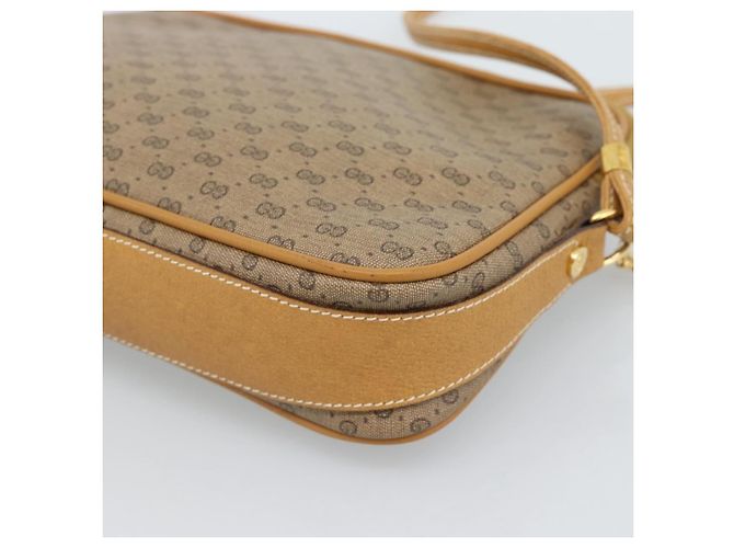 Borsa a tracolla GUCCI Micro GG Supreme PVC Beige Oro 007 123 0428 Auth 183690 D'oro - vista 15
