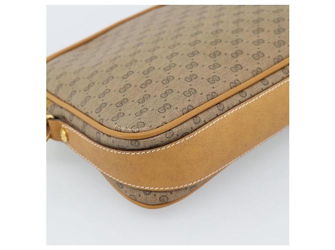 Borsa a tracolla GUCCI Micro GG Supreme PVC Beige Oro 007 123 0428 Auth 183690 D'oro - vista 16