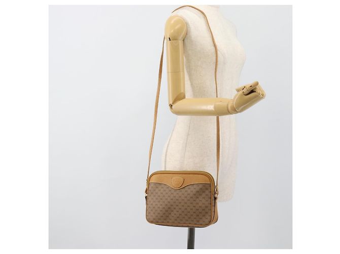 Borsa a tracolla GUCCI Micro GG Supreme PVC Beige Oro 007 123 0428 Auth 183690 D'oro - vista 20