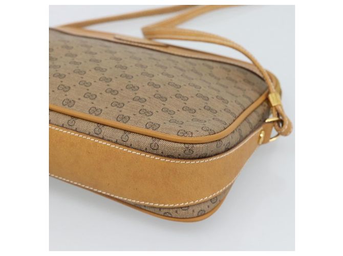 Borsa a tracolla GUCCI Micro GG Supreme PVC Beige Oro 007 123 0428 Auth 183690 D'oro - vista 9