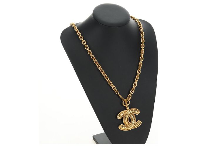 Collana CHANEL CC metallizzata Gold Tone CC Auth am11747SAM - vista 18