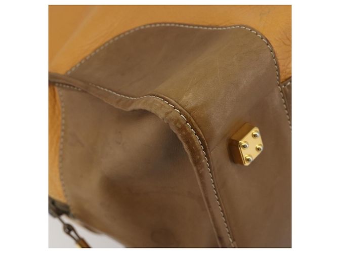 LOEWE Anagram Amazona 40 Hand Bag Pelle Beige Oro Autentico 182640 - vista 14