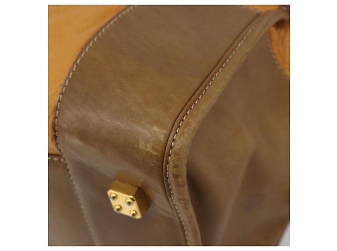 LOEWE Anagram Amazona 40 Hand Bag Pelle Beige Oro Autentico 182640 - vista 15