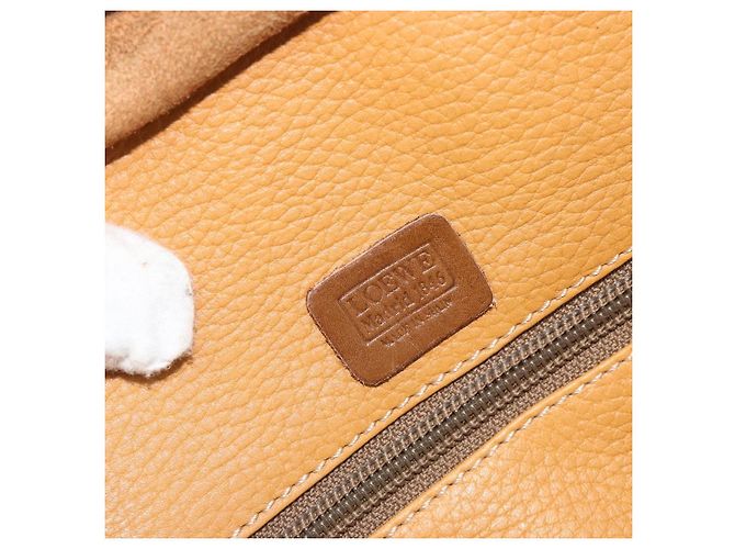 LOEWE Anagram Amazona 40 Hand Bag Pelle Beige Oro Autentico 182640 - vista 18