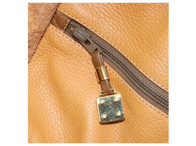 LOEWE Anagram Amazona 40 Hand Bag Pelle Beige Oro Autentico 182640 - vista 21