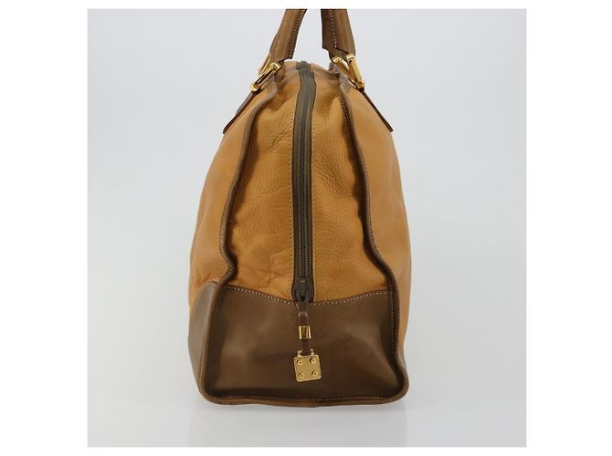 LOEWE Anagram Amazona 40 Hand Bag Pelle Beige Oro Autentico 182640 - vista 4