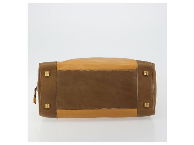 LOEWE Anagram Amazona 40 Hand Bag Pelle Beige Oro Autentico 182640 - vista 5