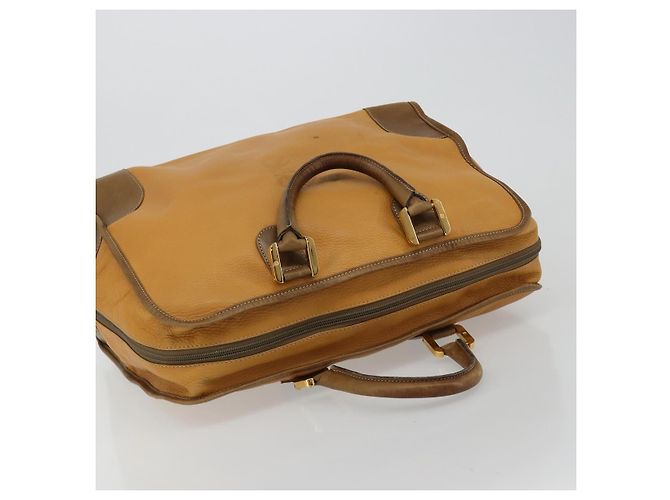 LOEWE Anagram Amazona 40 Hand Bag Pelle Beige Oro Autentico 182640 - vista 6