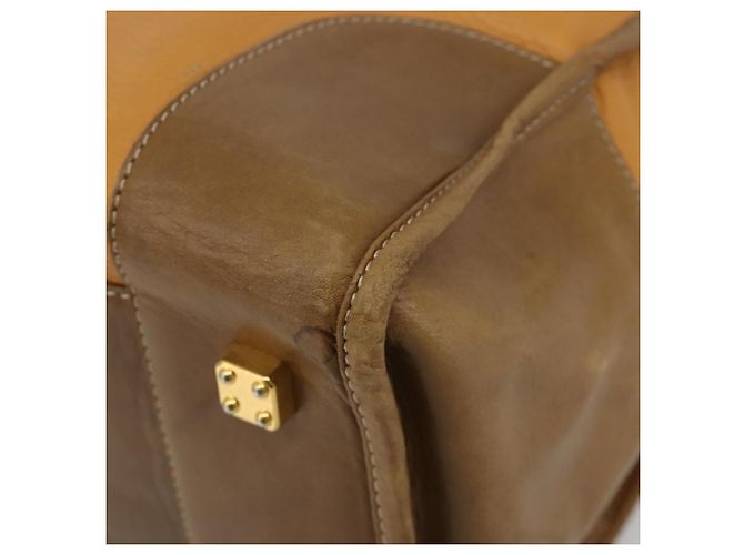 LOEWE Anagram Amazona 40 Hand Bag Pelle Beige Oro Autentico 182640 - vista 9