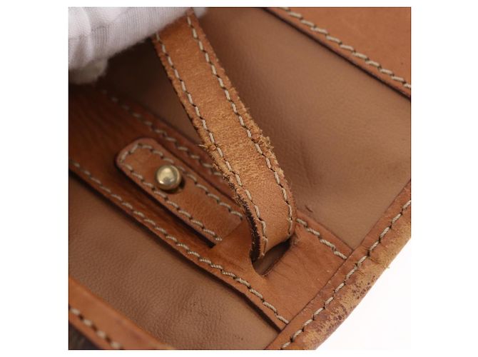 Céline Borsa a Spalla CELINE Macadam Canvas PVC Pelle Marrone Oro Auth 183962 D'oro - vista 10