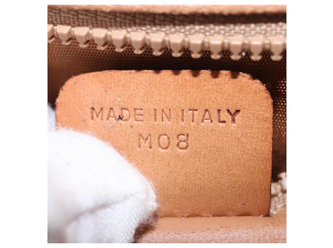 Céline Borsa a Spalla CELINE Macadam Canvas PVC Pelle Marrone Oro Auth 183962 D'oro - vista 12