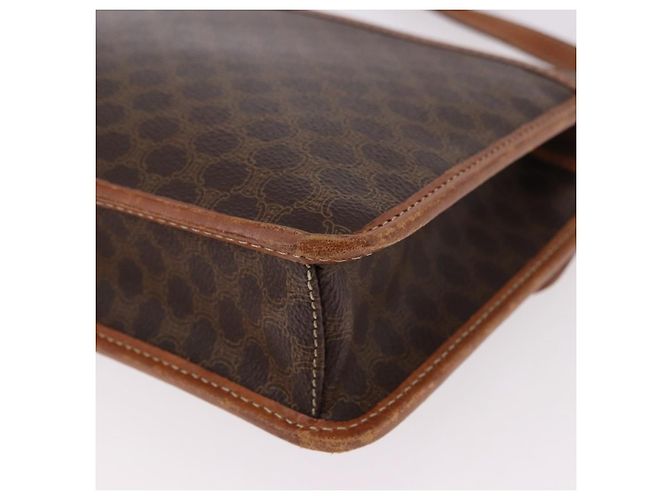 Céline Borsa a Spalla CELINE Macadam Canvas PVC Pelle Marrone Oro Auth 183962 D'oro - vista 17