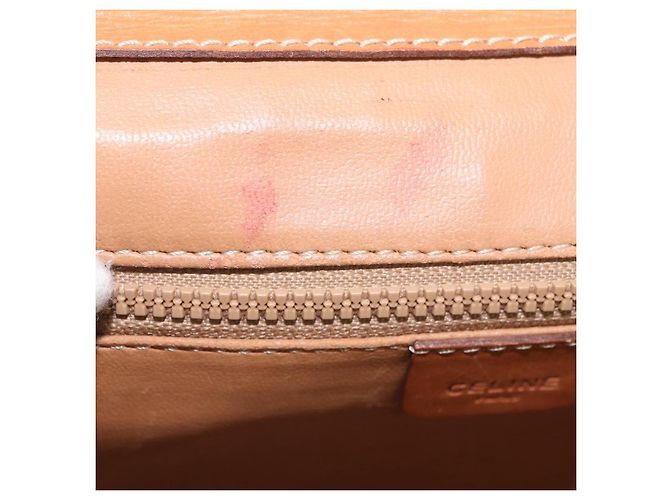 Céline Borsa a Spalla CELINE Macadam Canvas PVC Pelle Marrone Oro Auth 183962 D'oro - vista 19