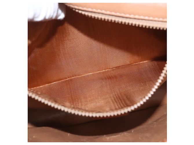 Céline Borsa a Spalla CELINE Macadam Canvas PVC Pelle Marrone Oro Auth 183962 D'oro - vista 24