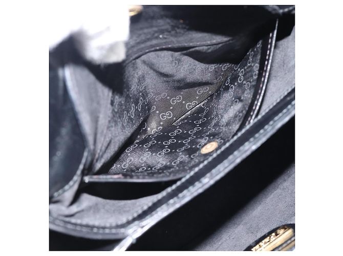 Borsa GUCCI in pelle nera e oro Auth 183374 Nero D'oro - vista 25