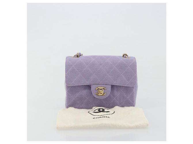 CHANEL Mini Matelasse 17 Chain Bag Cotton Lavende Gold CC Auth 182741SAM D'oro Lavanda - vista 12