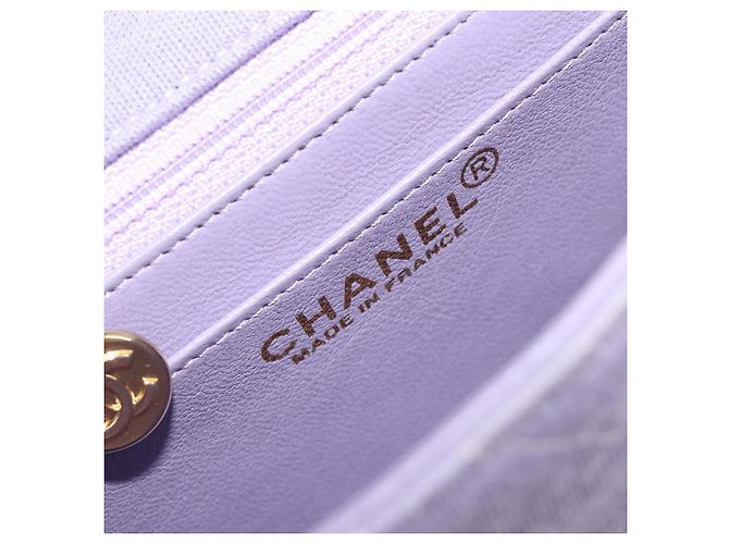 CHANEL Mini Matelasse 17 Chain Bag Cotton Lavende Gold CC Auth 182741SAM D'oro Lavanda - vista 22