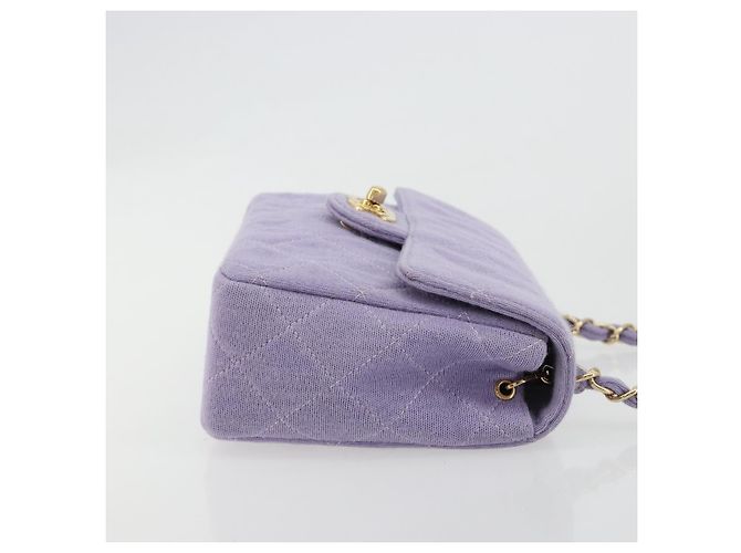 CHANEL Mini Matelasse 17 Chain Bag Cotton Lavende Gold CC Auth 182741SAM D'oro Lavanda - vista 3