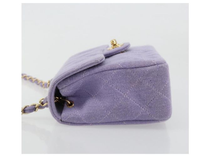 CHANEL Mini Matelasse 17 Chain Bag Cotton Lavende Gold CC Auth 182741SAM D'oro Lavanda - vista 4