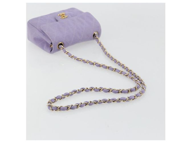CHANEL Mini Matelasse 17 Chain Bag Cotton Lavende Gold CC Auth 182741SAM D'oro Lavanda - vista 7