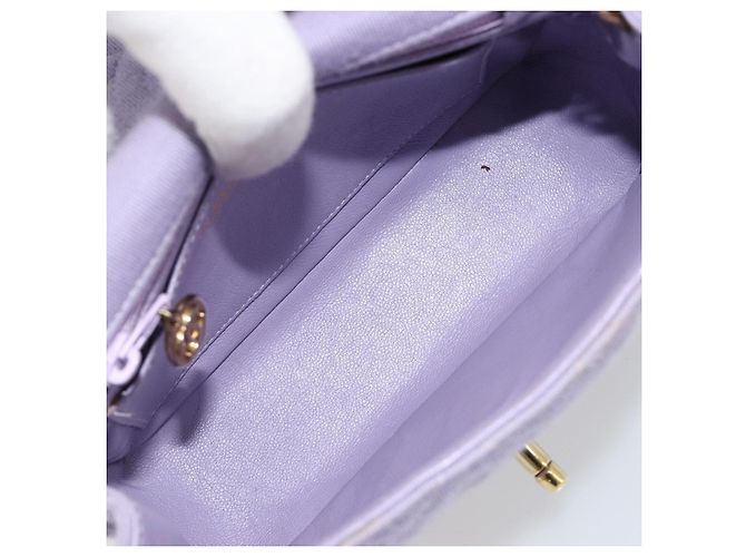 CHANEL Mini Matelasse 17 Chain Bag Cotton Lavende Gold CC Auth 182741SAM D'oro Lavanda - vista 9