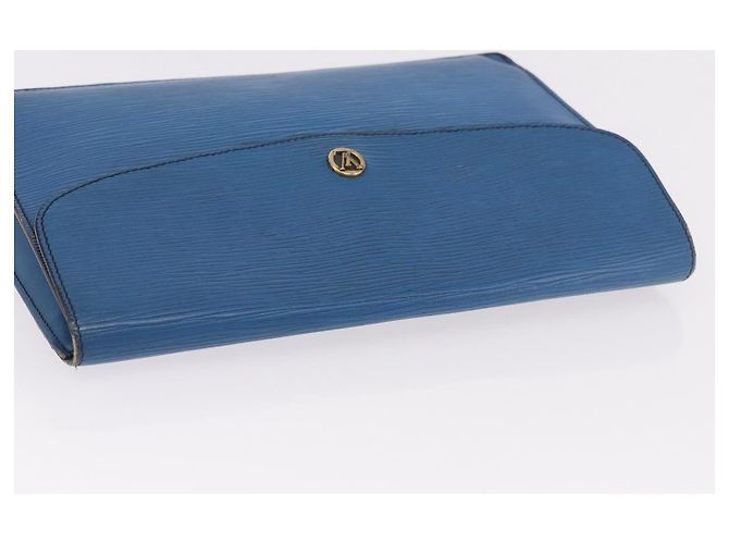 LOUIS VUITTON Epi Montaigne 27 Clutch Bag Blue M52655 LV Auth 184193 - vista 6