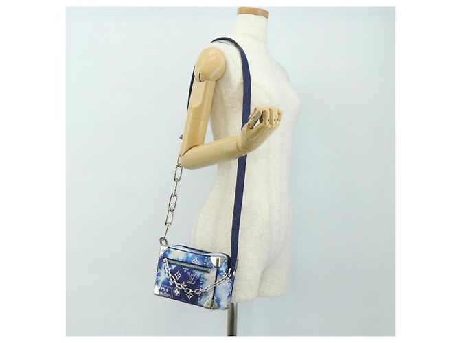 LOUIS VUITTON Monogram Bandana Mini Soft Trunk Bag Blue M20557 LV Auth 181921SM - vista 25