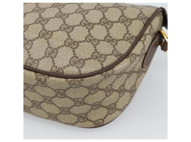 Borsa GUCCI GG Supreme Web Sherry Line in PVC Beige Oro 89 02 032 Auth 184227 D'oro - vista 16