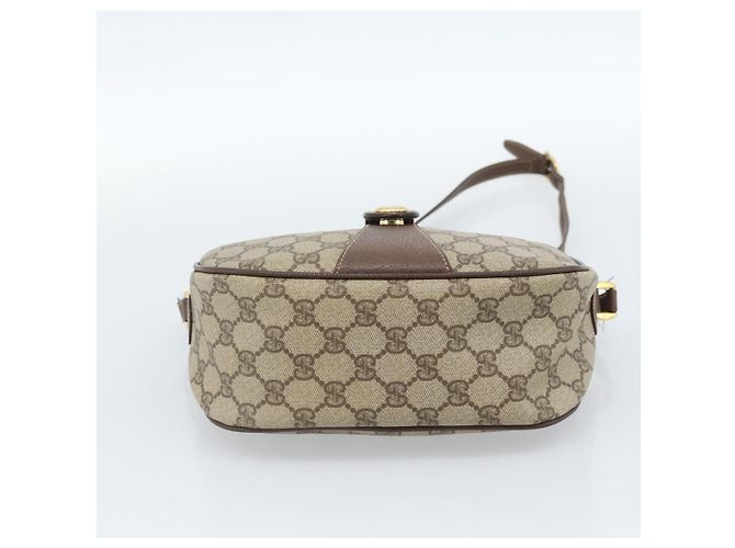 Borsa GUCCI GG Supreme Web Sherry Line in PVC Beige Oro 89 02 032 Auth 184227 D'oro - vista 5