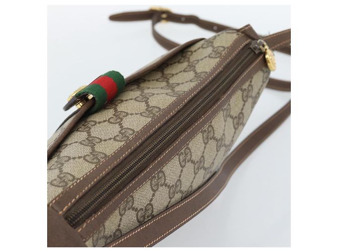 Borsa GUCCI GG Supreme Web Sherry Line in PVC Beige Oro 89 02 032 Auth 184227 D'oro - vista 6