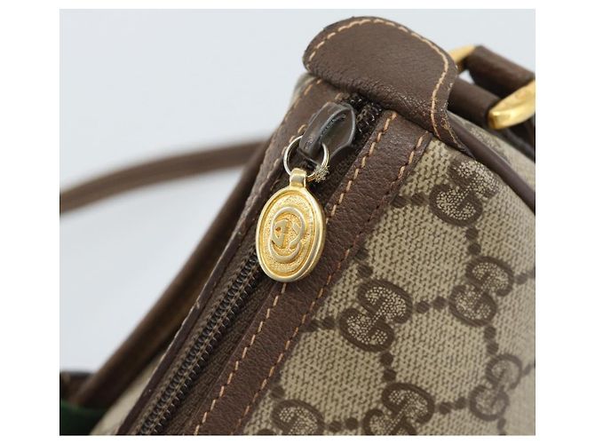 Borsa GUCCI GG Supreme Web Sherry Line in PVC Beige Oro 89 02 032 Auth 184227 D'oro - vista 9