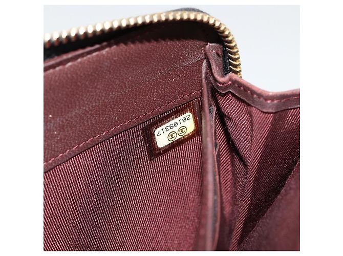 CHANEL Matelassé Long Wallet Lammfell Schwarz Gold CC Authentisch 183495 Golden - Ansicht 11