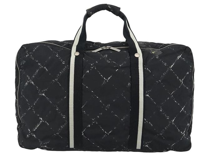 CHANEL Nuova Borsa da Viaggio in Nylon Nero con CC Argentato Autentica ka4585A Argento - vista 13