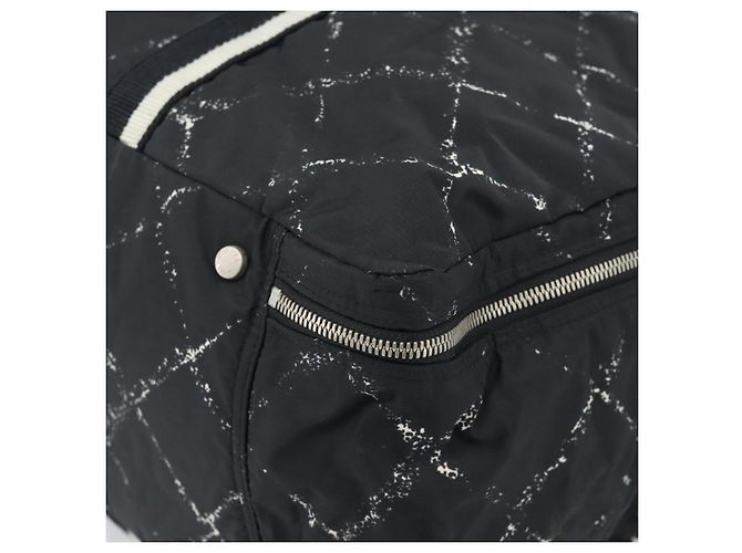 CHANEL Nuova Borsa da Viaggio in Nylon Nero con CC Argentato Autentica ka4585A Argento - vista 14
