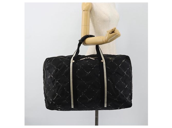 CHANEL Nuova Borsa da Viaggio in Nylon Nero con CC Argentato Autentica ka4585A Argento - vista 24