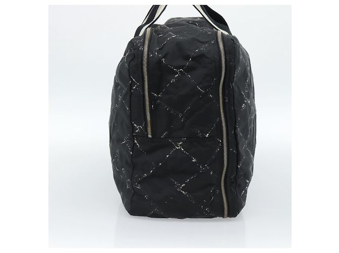 CHANEL Nuova Borsa da Viaggio in Nylon Nero con CC Argentato Autentica ka4585A Argento - vista 3