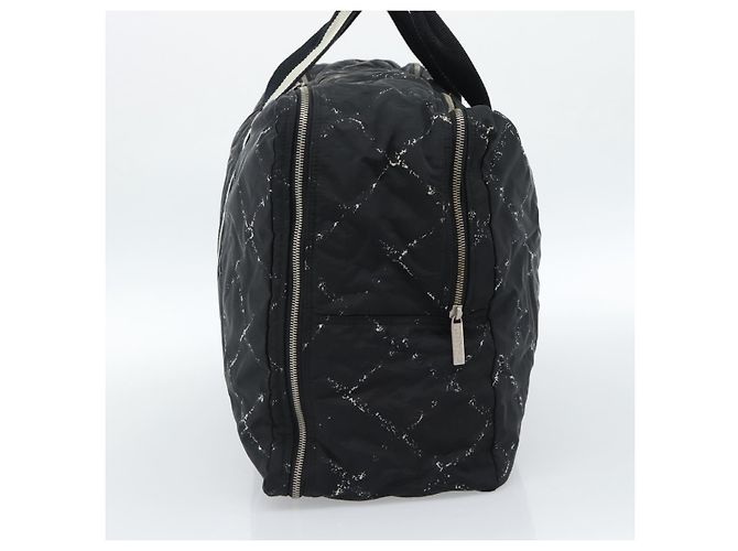 CHANEL Nuova Borsa da Viaggio in Nylon Nero con CC Argentato Autentica ka4585A Argento - vista 4